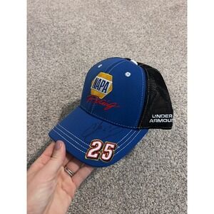 Chase Elliot signed NAPA Racing 25 Under Armour Trucker Hat Blue Mesh NASCAR